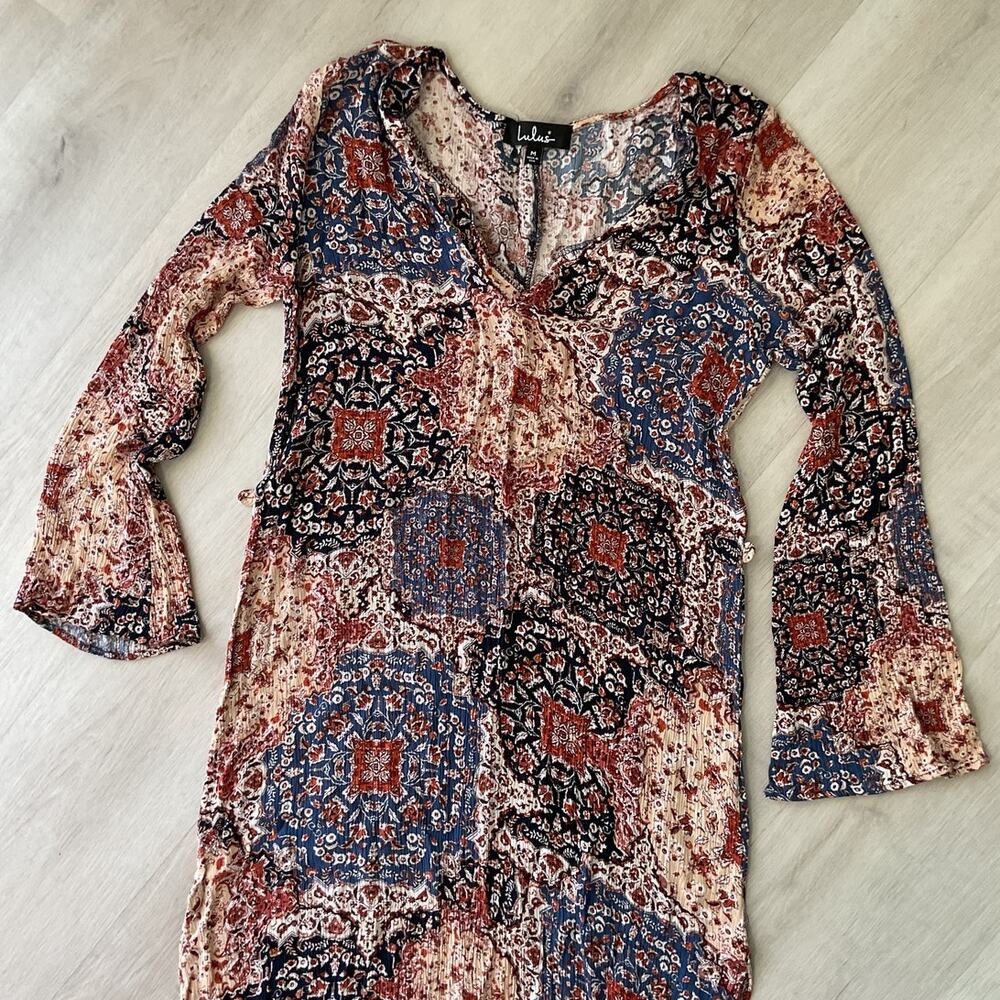 Lulus Patchwork Boho Dress Medium - image 1